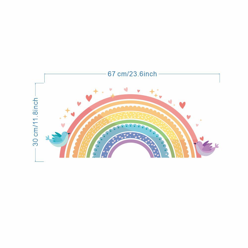 Colorful Rainbow Bird Love Wal - Baby Nursery Artwork บทวิจารณ์และราคา