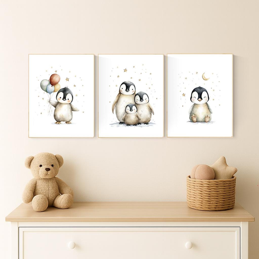 Penguin Nursery Art Prints Gen - Baby Nursery Gender Neutral บทวิจารณ์และราคา