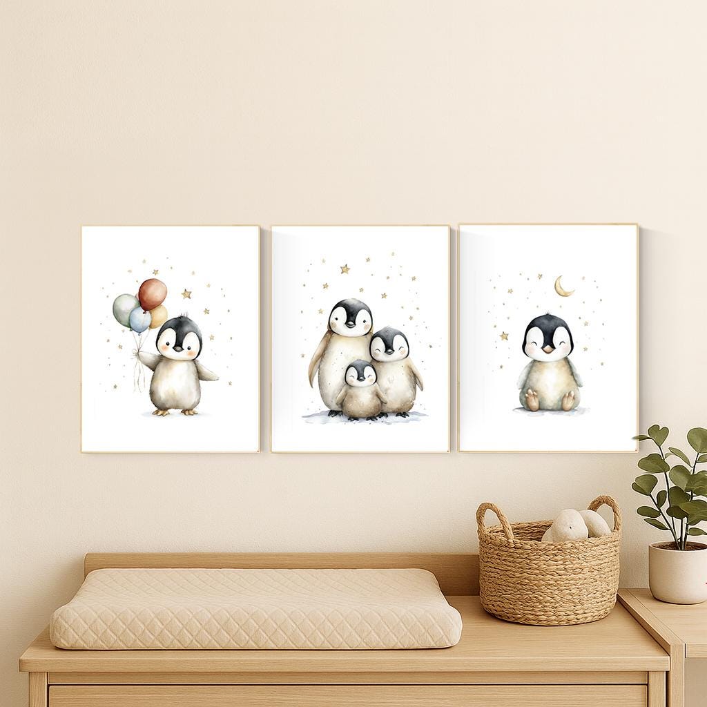 Penguin Nursery Art Prints Gen - Baby Nursery Gender Neutral บทวิจารณ์และราคา