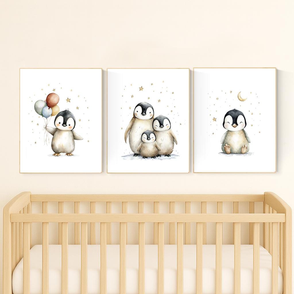 Penguin Nursery Art Prints Gen - Baby Nursery Gender Neutral บทวิจารณ์และราคา