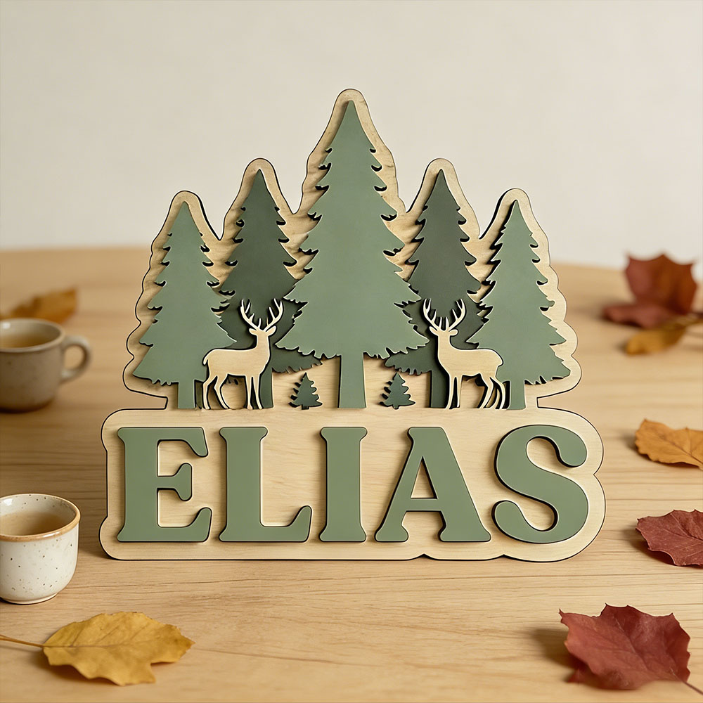 Forest Deer Pine Tree Themed C - Baby Nursery Forest Theme บทวิจารณ์และราคา