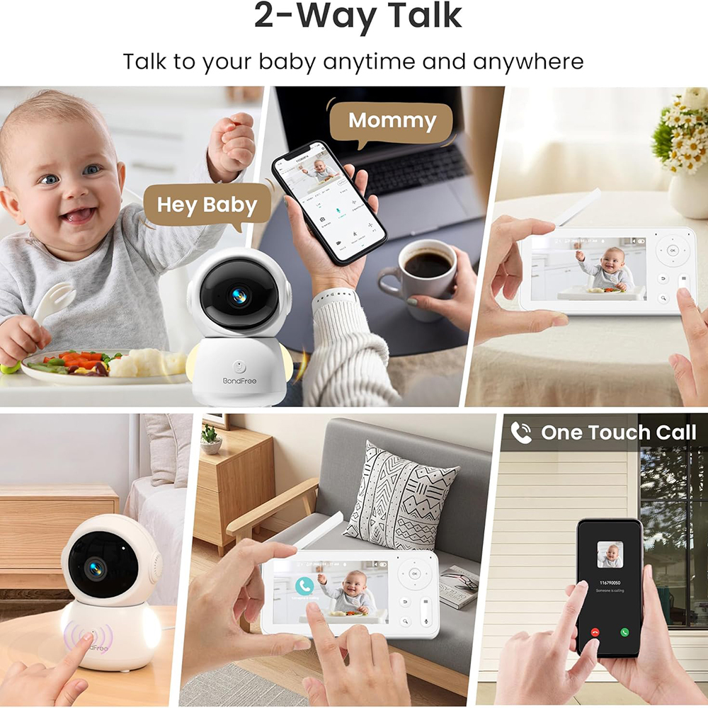 2K Baby Monitor with 2 Cameras - Baby Monitor Split Screen บทวิจารณ์และราคา