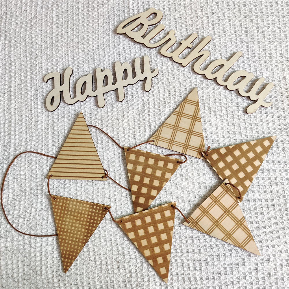 Nordic Wooden Triangle Flag Wa - Baby Nursery Hanging Decor บทวิจารณ์และราคา