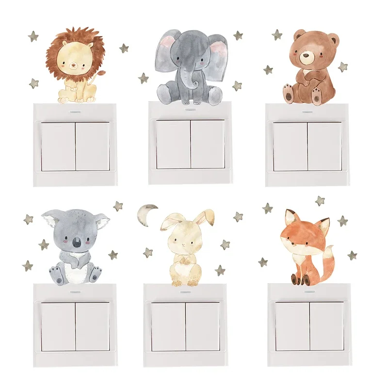 1/2/4/6set Cartoon Animals Wal - Baby Nursery Stickers บทวิจารณ์และราคา