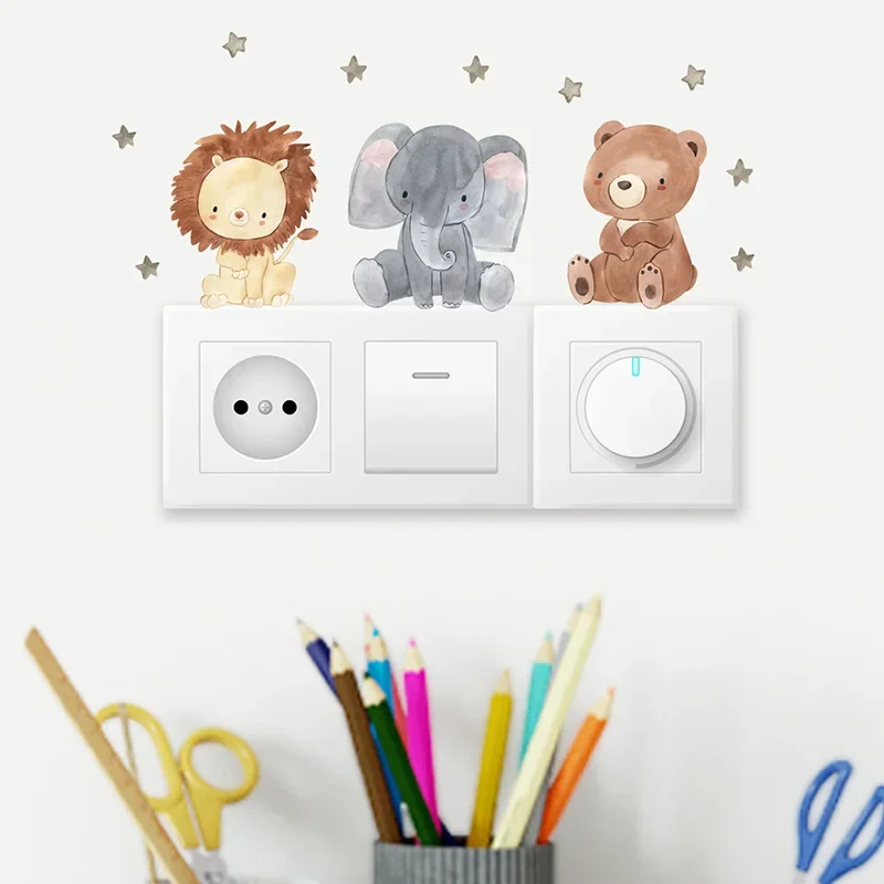 1/2/4/6set Cartoon Animals Wal - Baby Nursery Stickers บทวิจารณ์และราคา