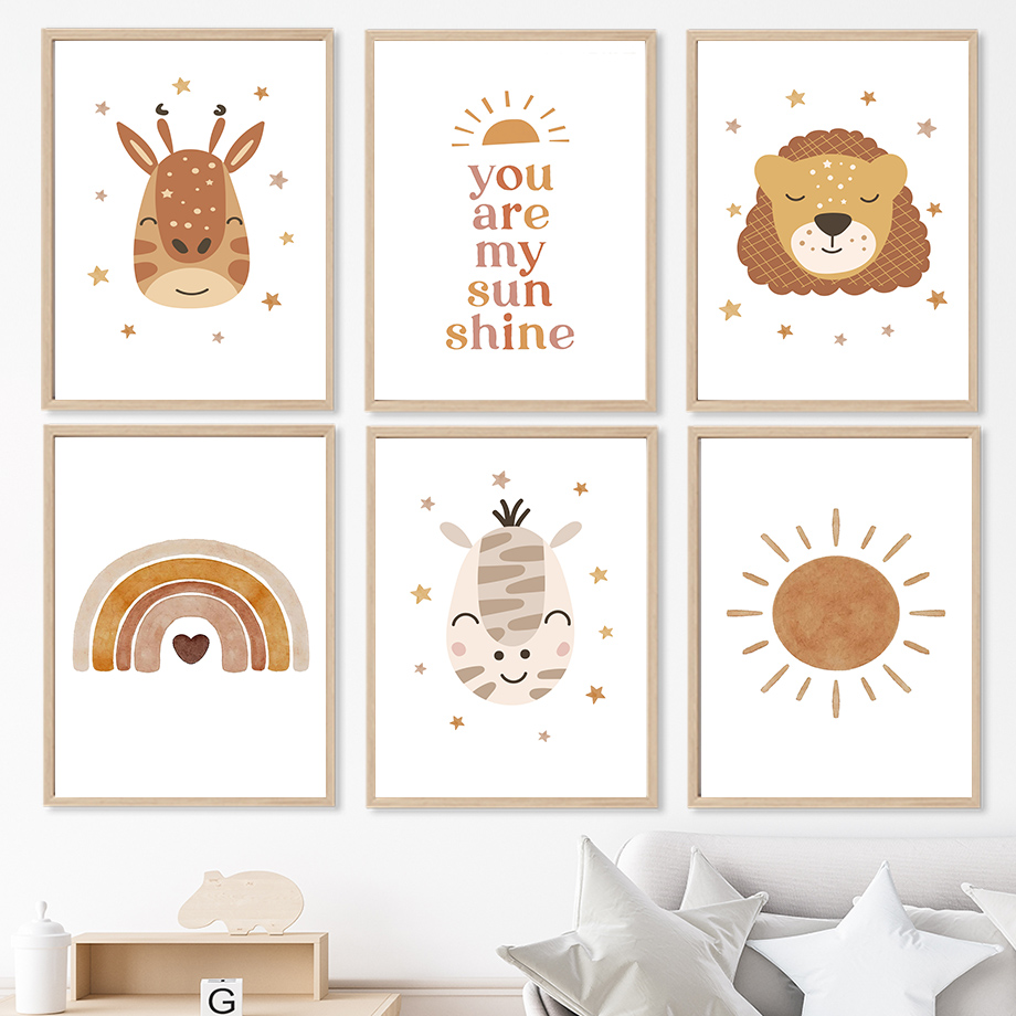 Boho Nursery Wall Art Neutral  - Baby Nursery Gender Neutral บทวิจารณ์และราคา