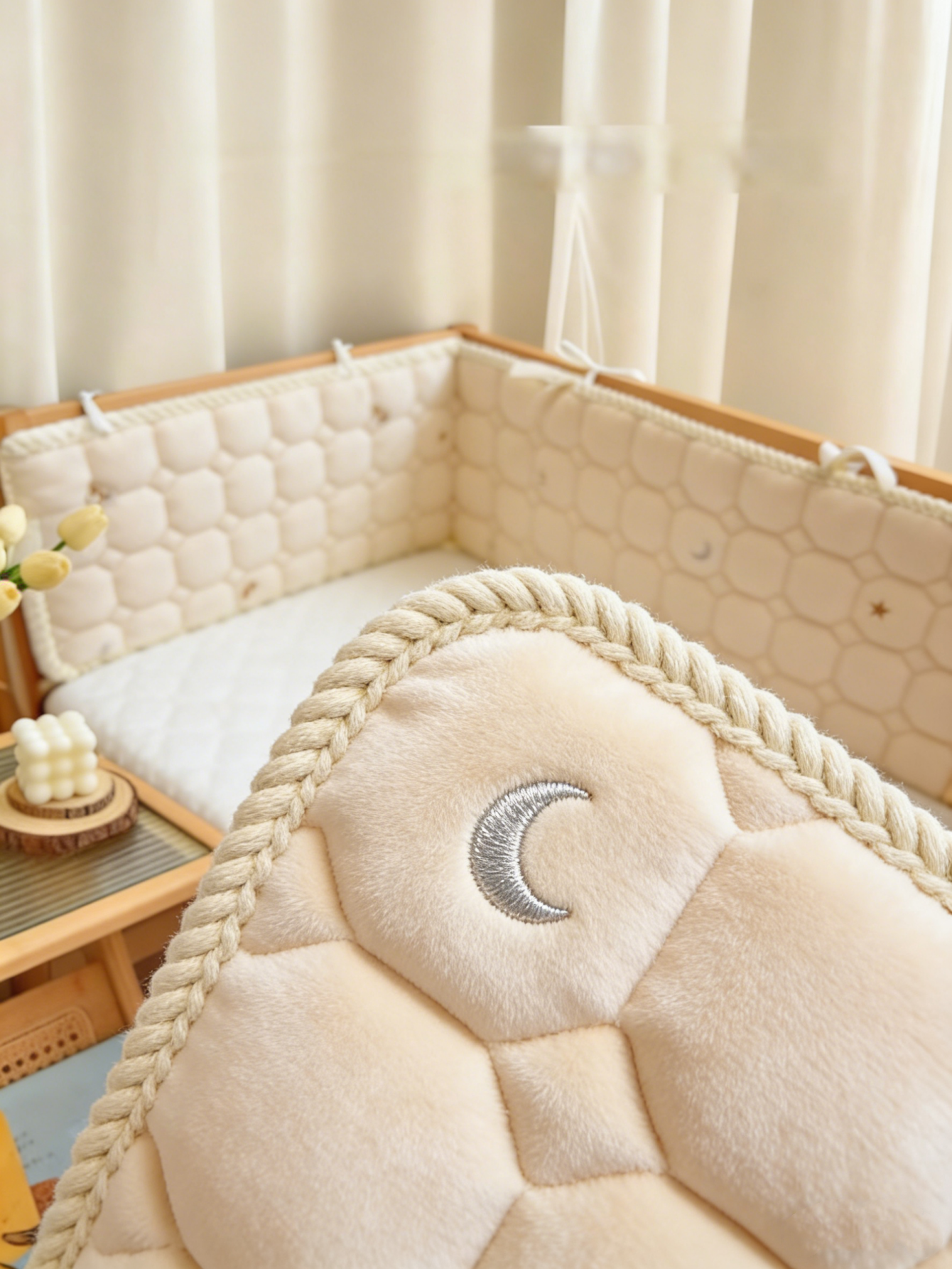 Baby Crib Bumper Pure Cotton C - Baby Nursery Glider บทวิจารณ์และราคา