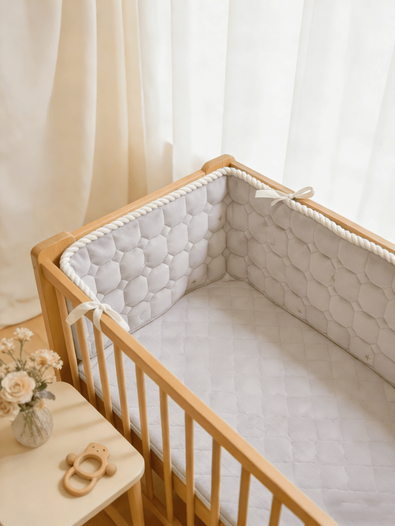 Baby Crib Bumper Pure Cotton C - Baby Nursery Glider บทวิจารณ์และราคา