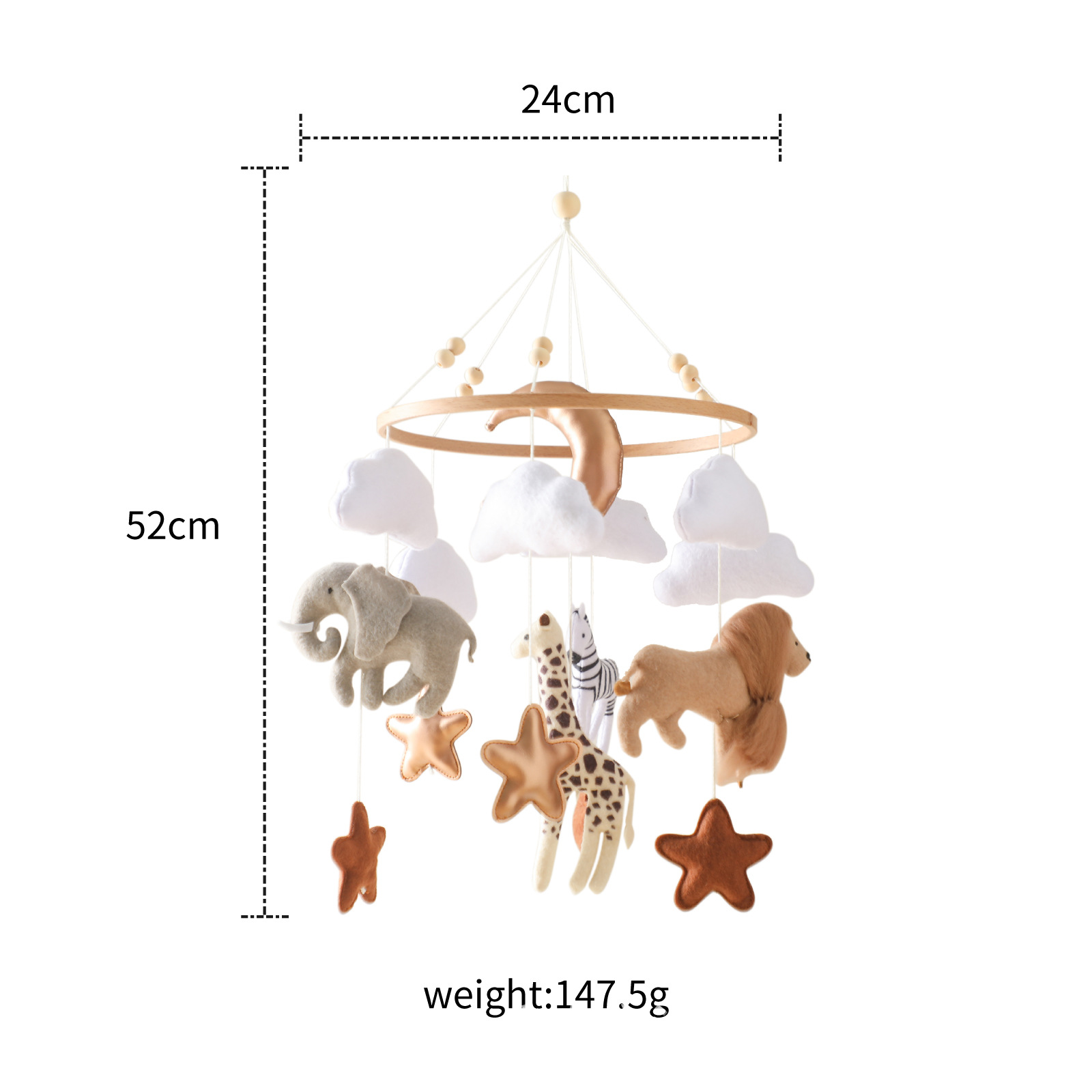 Hot Sale Nordic Handmade Felt  - Baby Nursery Hanging Decor บทวิจารณ์และราคา