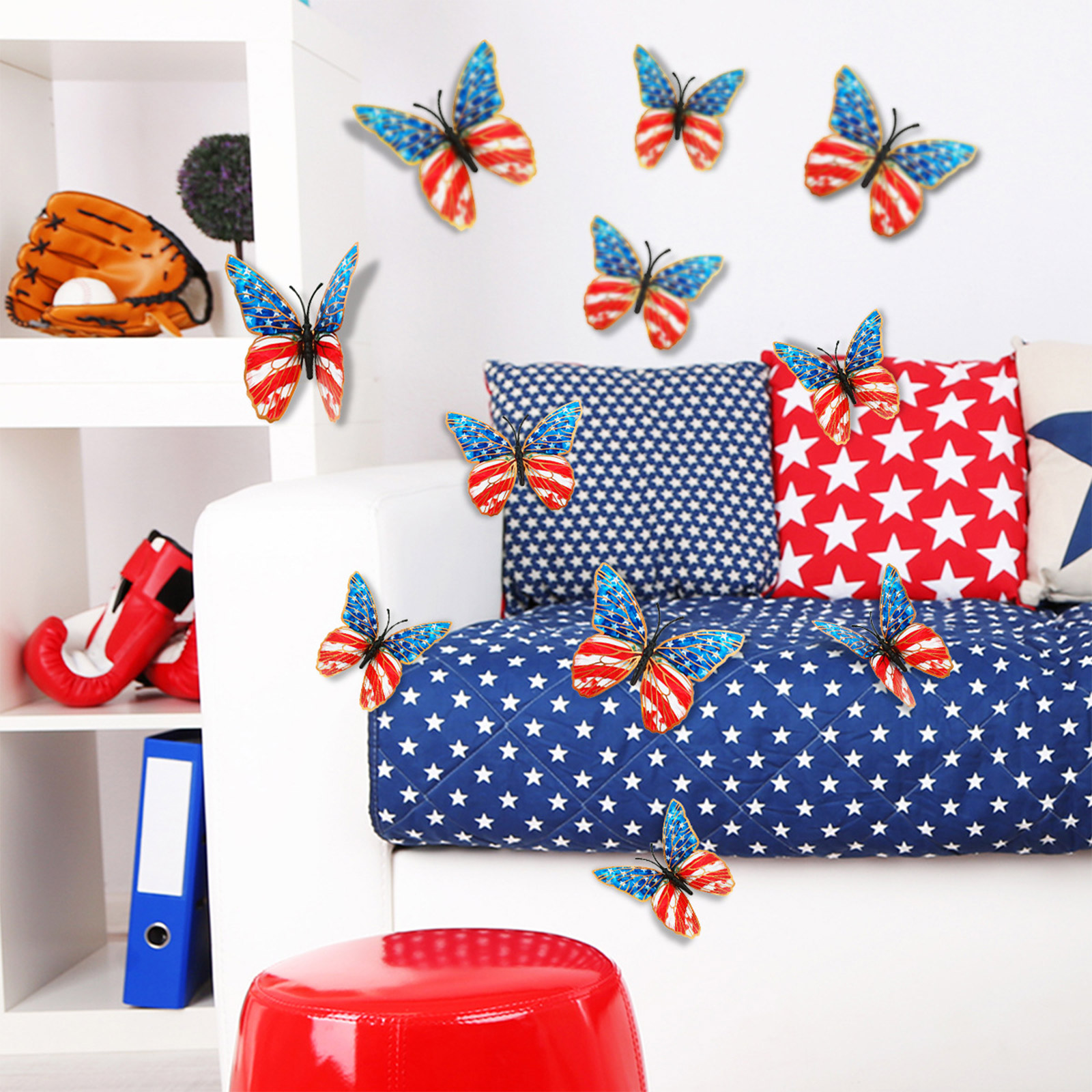 3d Butterfly Wall Stickers Ame - Baby Nursery Stickers บทวิจารณ์และราคา