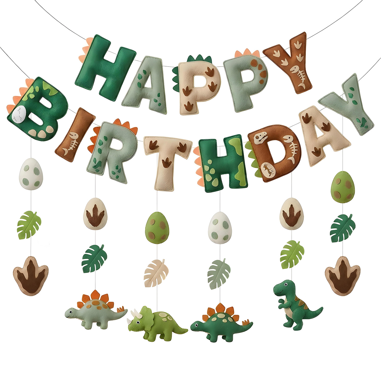 2D Felt Green Cute Dinosaur Th - Baby Nursery Hanging Decor บทวิจารณ์และราคา