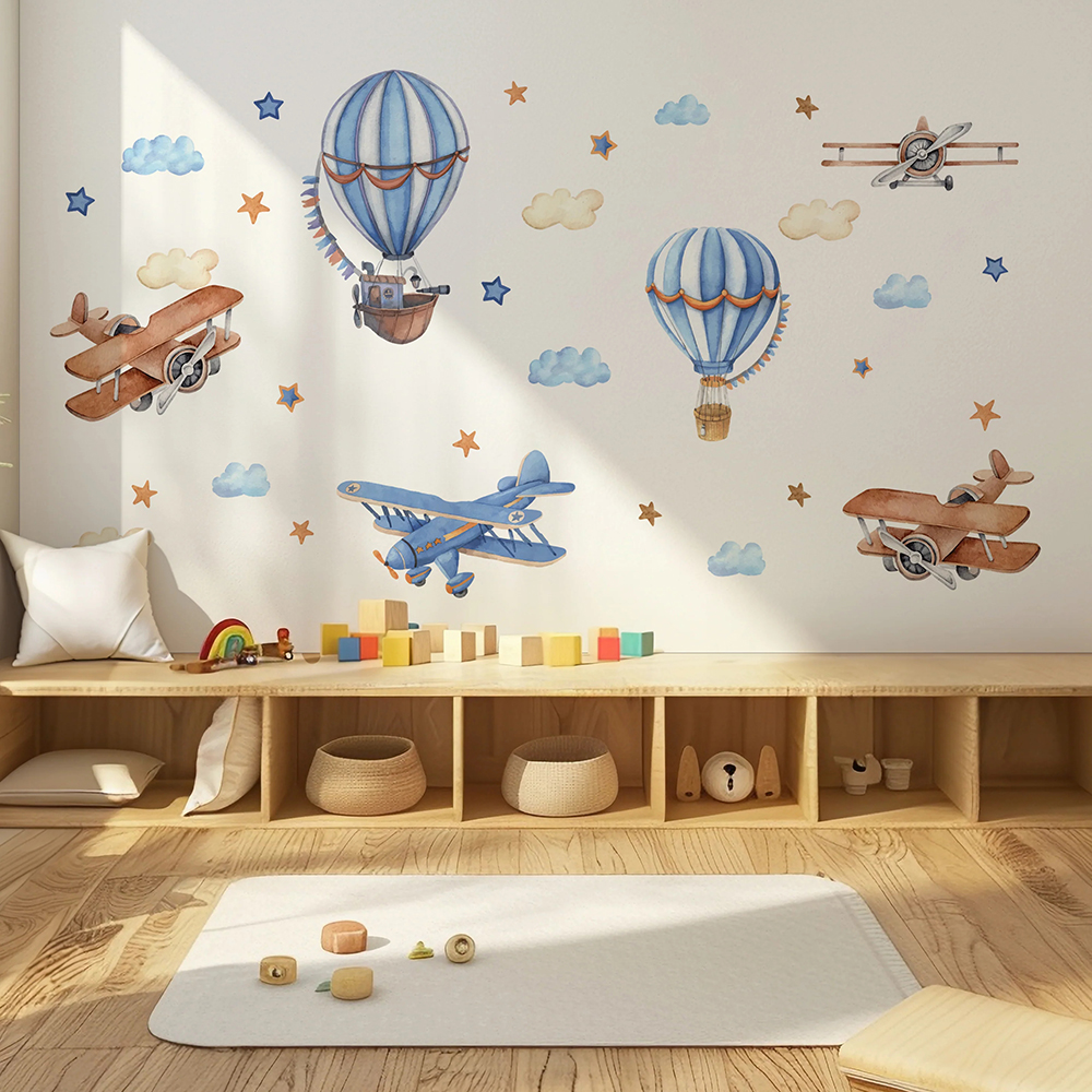 Cartoon Airplanes Hot Airballo - Baby Nursery Artwork บทวิจารณ์และราคา