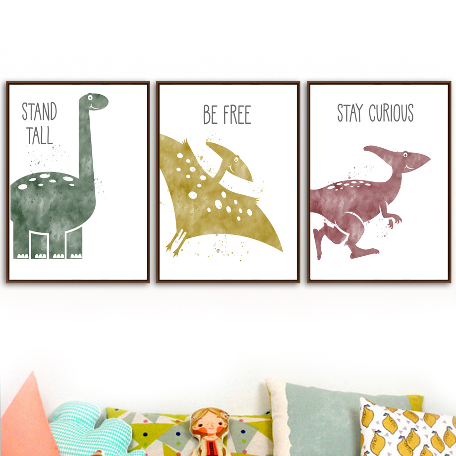 Cute Dinosaur Cartoon Animal Q - Baby Nursery Quotes Wall Art บทวิจารณ์และราคา