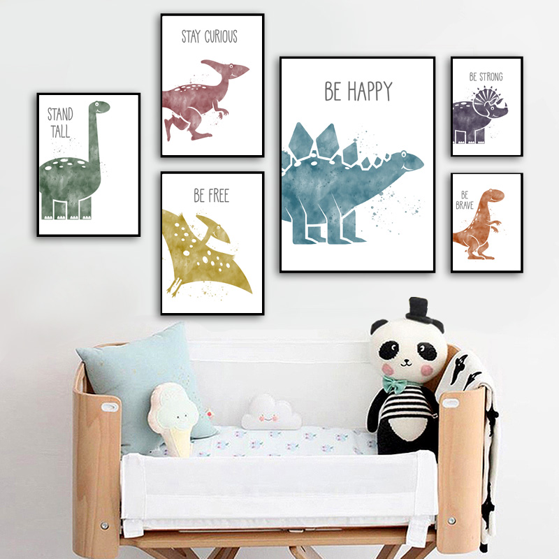 Cute Dinosaur Cartoon Animal Q - Baby Nursery Quotes Wall Art บทวิจารณ์และราคา